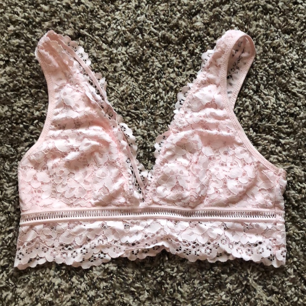 Light pink lace bralette